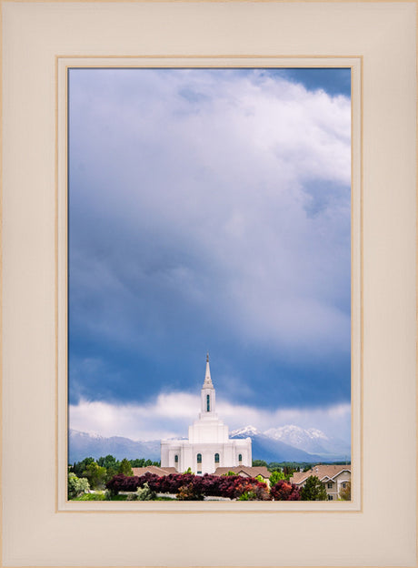 Orem Temple - Windows of Heaven - framed giclee canvas