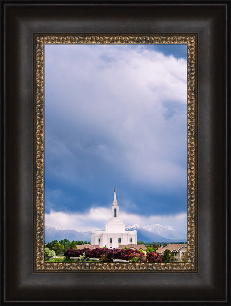 Orem Temple - Windows of Heaven - framed giclee canvas