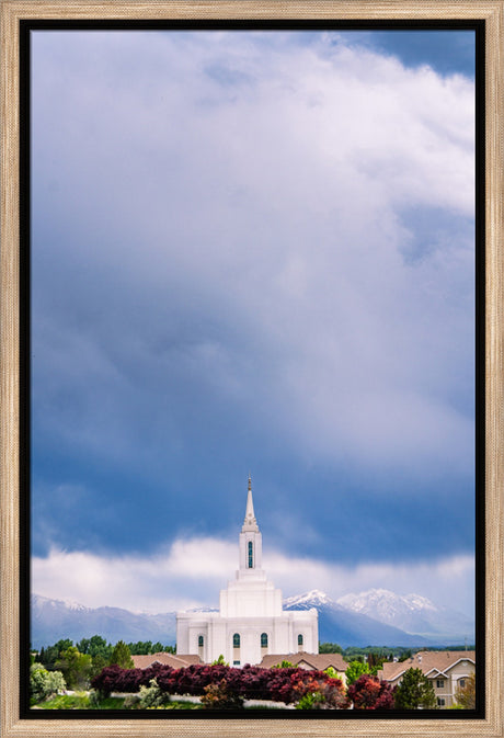 Orem Temple - Windows of Heaven - framed giclee canvas