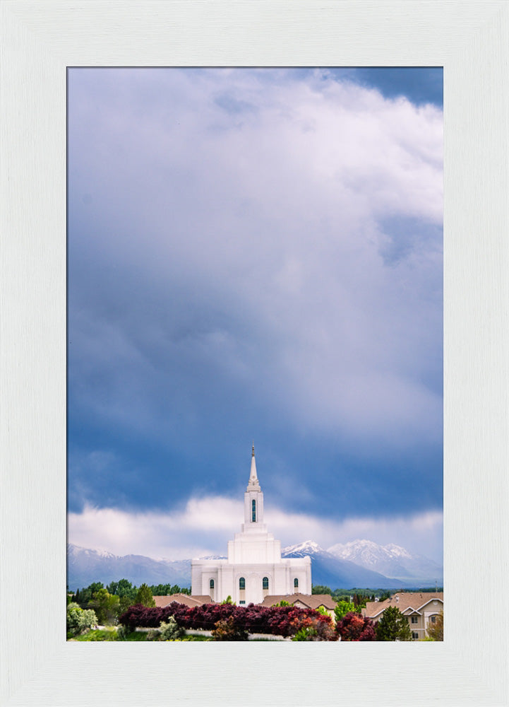 Orem Temple - Windows of Heaven - framed giclee canvas