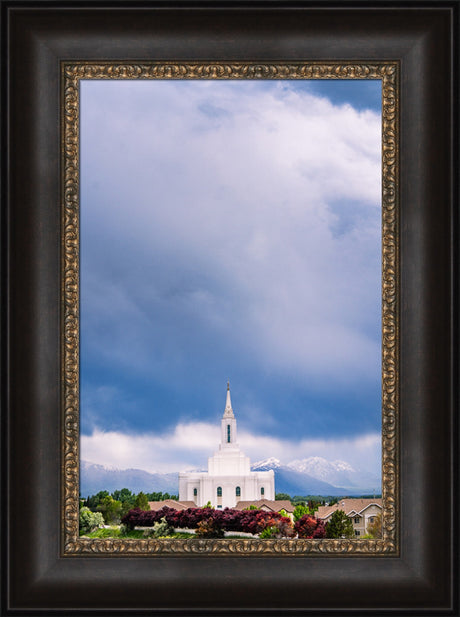 Orem Temple - Windows of Heaven - framed giclee canvas