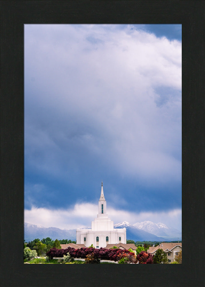 Orem Temple - Windows of Heaven - framed giclee canvas