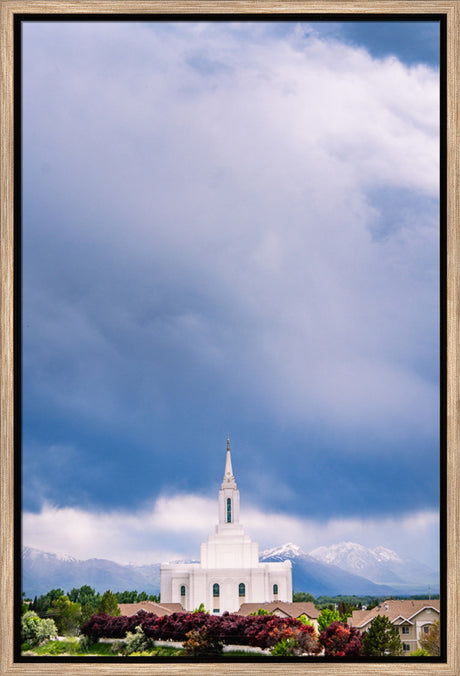 Orem Temple - Windows of Heaven - framed giclee canvas