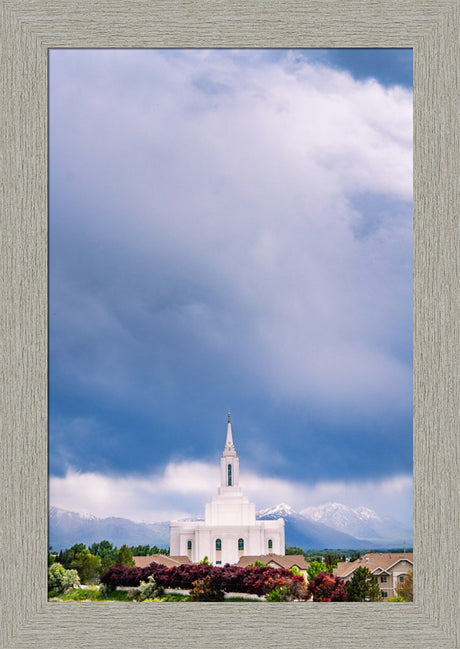 Orem Temple - Windows of Heaven - framed giclee canvas