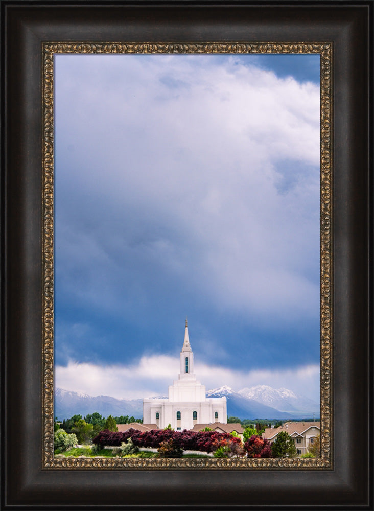 Orem Temple - Windows of Heaven - framed giclee canvas