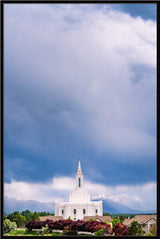 Orem Temple - Windows of Heaven - framed giclee canvas