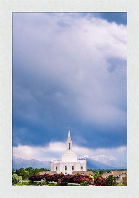 Orem Temple - Windows of Heaven - framed giclee canvas