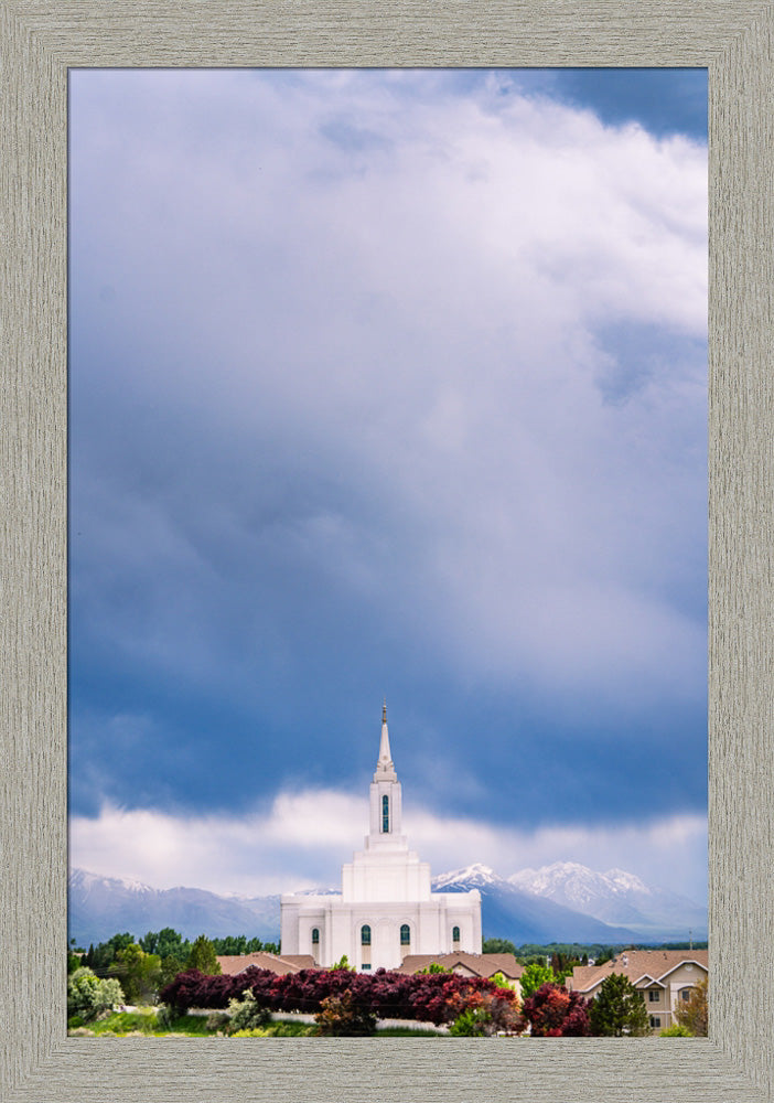 Orem Temple - Windows of Heaven - framed giclee canvas