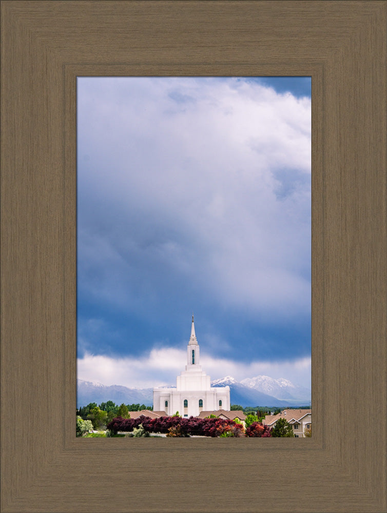 Orem Temple - Windows of Heaven - framed giclee canvas