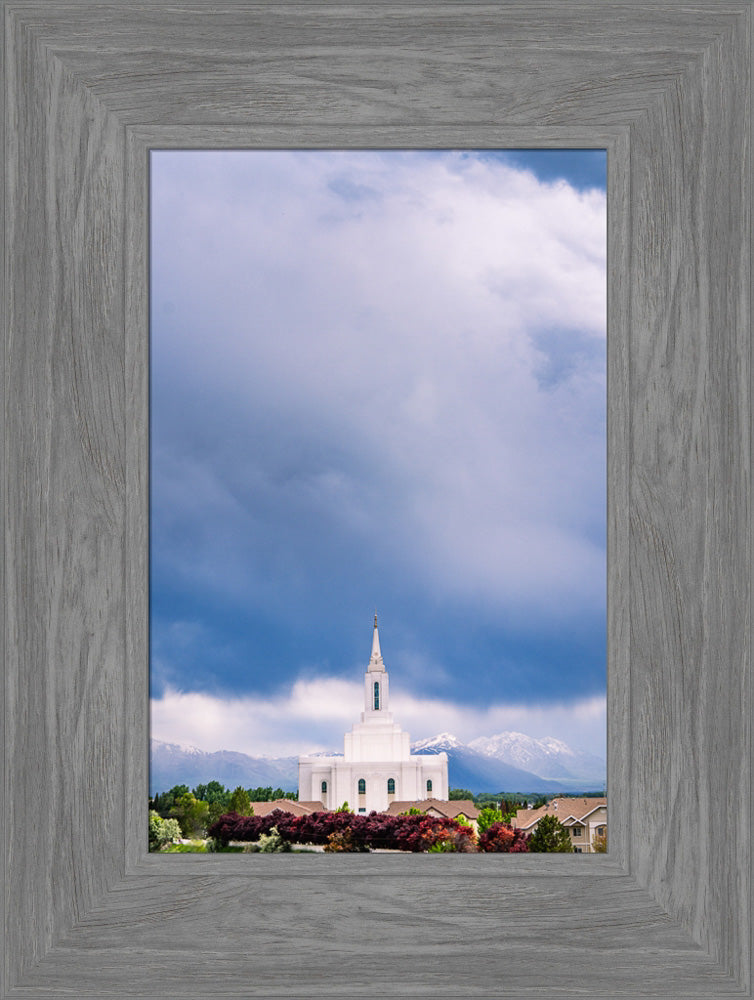 Orem Temple - Windows of Heaven - framed giclee canvas