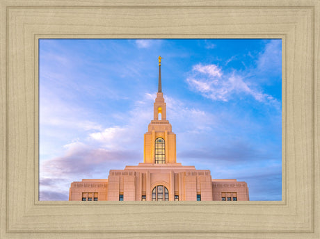 Red Cliffs Utah Temple - Pink Sky - framed giclee canvas