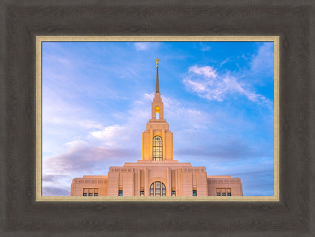 Red Cliffs Utah Temple - Pink Sky - framed giclee canvas