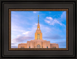 Red Cliffs Utah Temple - Pink Sky - framed giclee canvas