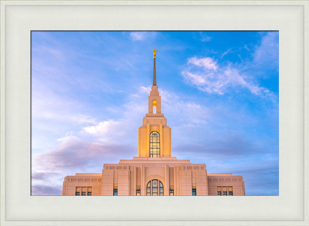 Red Cliffs Utah Temple - Pink Sky - framed giclee canvas