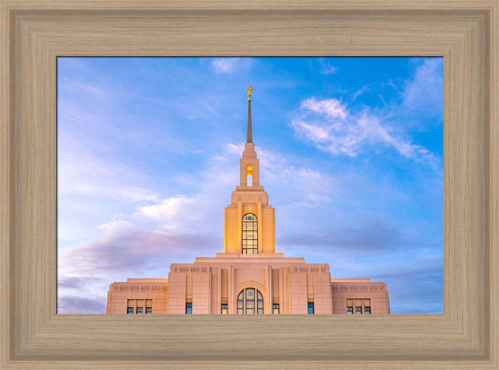 Red Cliffs Utah Temple - Pink Sky - framed giclee canvas