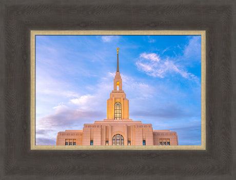 Red Cliffs Utah Temple - Pink Sky - framed giclee canvas