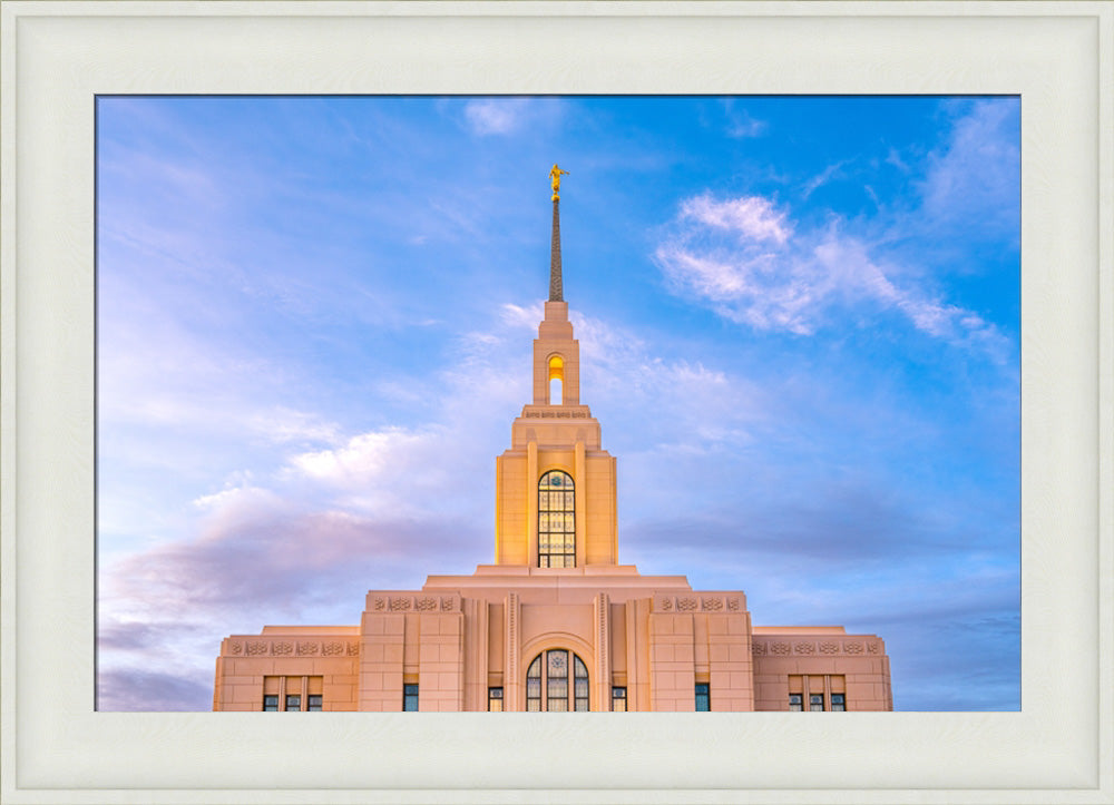 Red Cliffs Utah Temple - Pink Sky - framed giclee canvas