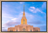 Red Cliffs Utah Temple - Pink Sky - framed giclee canvas