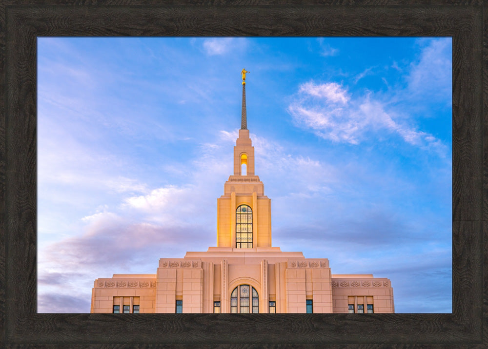 Red Cliffs Utah Temple - Pink Sky - framed giclee canvas