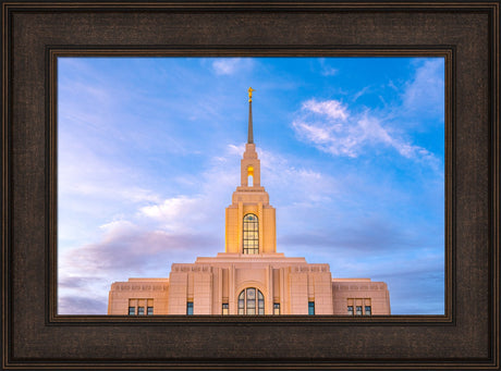 Red Cliffs Utah Temple - Pink Sky - framed giclee canvas