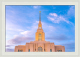 Red Cliffs Utah Temple - Pink Sky - framed giclee canvas