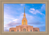 Red Cliffs Utah Temple - Pink Sky - framed giclee canvas