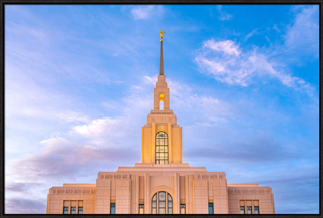 Red Cliffs Utah Temple - Pink Sky - framed giclee canvas