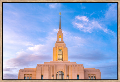 Red Cliffs Utah Temple - Pink Sky - framed giclee canvas