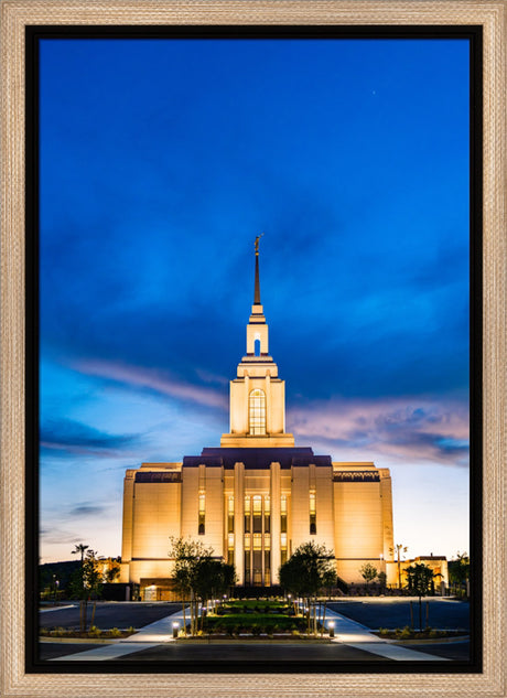 Red Cliffs Utah Temple - Evening Shadows - framed giclee canvas