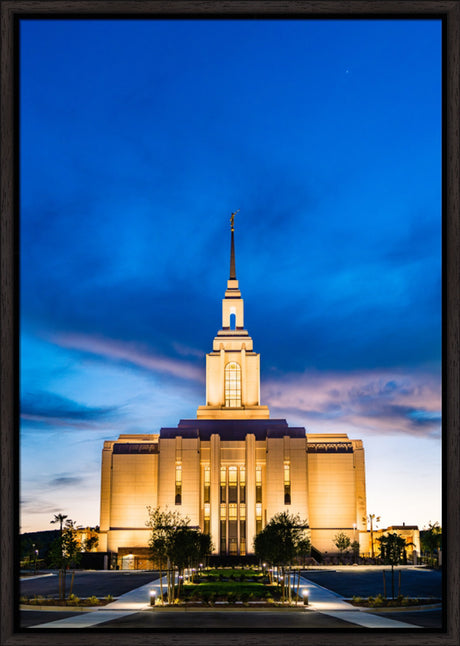 Red Cliffs Utah Temple - Evening Shadows - framed giclee canvas