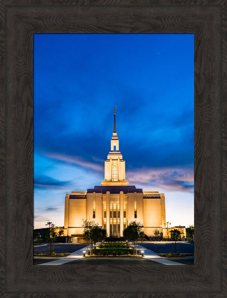 Red Cliffs Utah Temple - Evening Shadows - framed giclee canvas