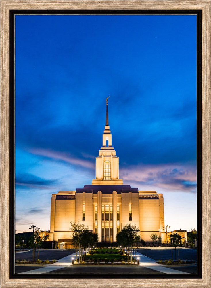 Red Cliffs Utah Temple - Evening Shadows - framed giclee canvas