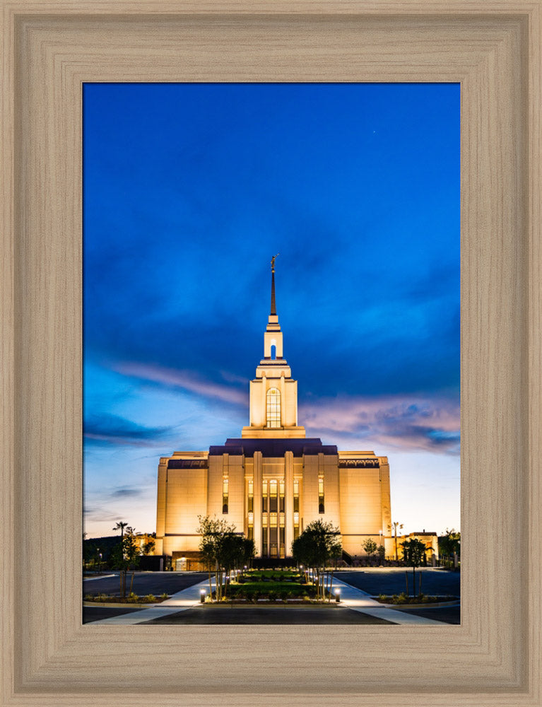 Red Cliffs Utah Temple - Evening Shadows - framed giclee canvas