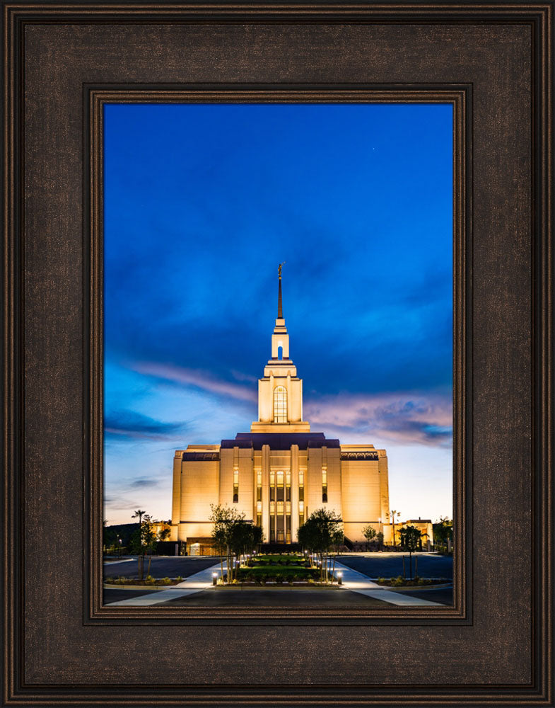 Red Cliffs Utah Temple - Evening Shadows - framed giclee canvas