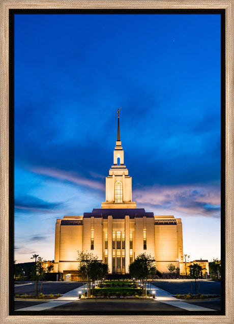 Red Cliffs Utah Temple - Evening Shadows - framed giclee canvas