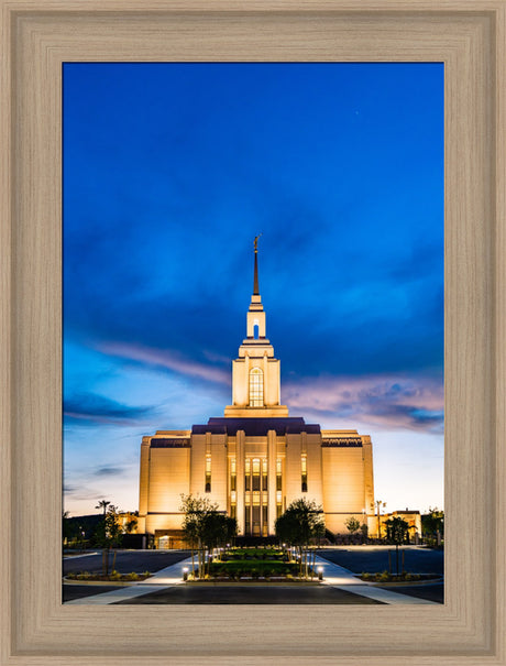 Red Cliffs Utah Temple - Evening Shadows - framed giclee canvas