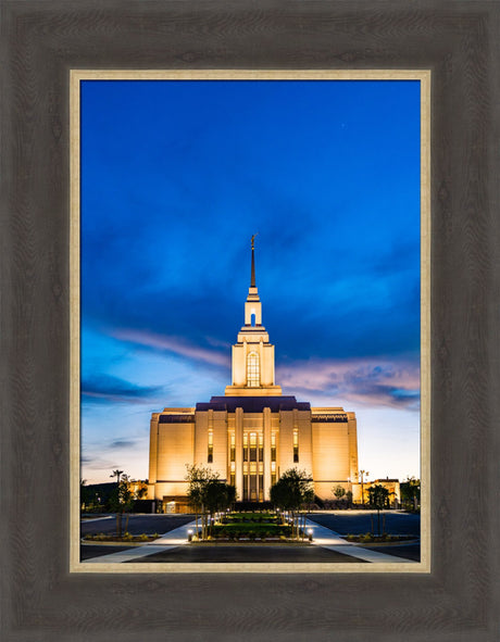 Red Cliffs Utah Temple - Evening Shadows - framed giclee canvas