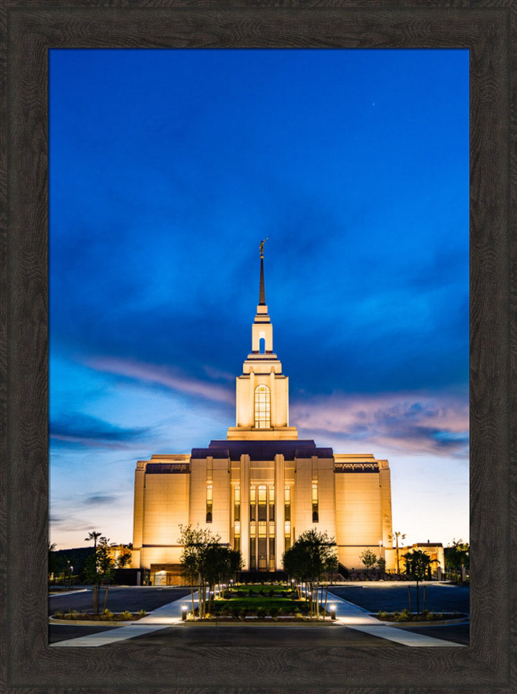 Red Cliffs Utah Temple - Evening Shadows - framed giclee canvas