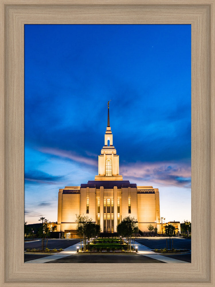 Red Cliffs Utah Temple - Evening Shadows - framed giclee canvas