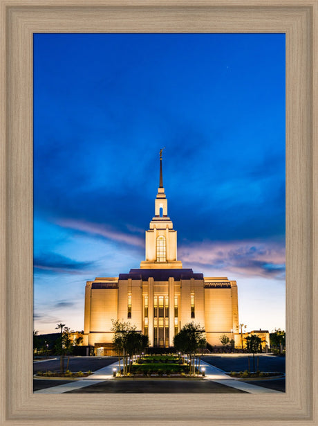 Red Cliffs Utah Temple - Evening Shadows - framed giclee canvas