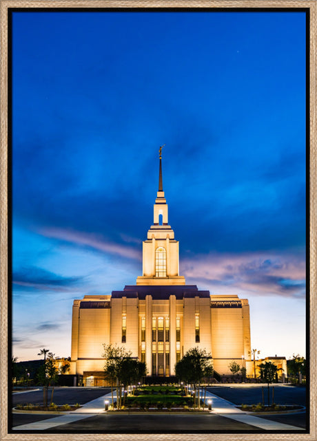 Red Cliffs Utah Temple - Evening Shadows - framed giclee canvas