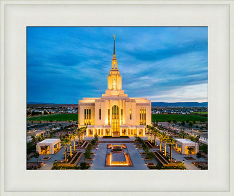 Red Cliffs Utah Temple - Evening Glow - framed giclee canvas