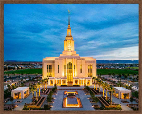 Red Cliffs Utah Temple - Evening Glow - framed giclee canvas