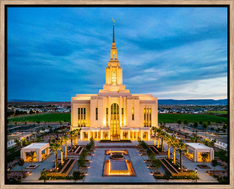 Red Cliffs Utah Temple - Evening Glow - framed giclee canvas