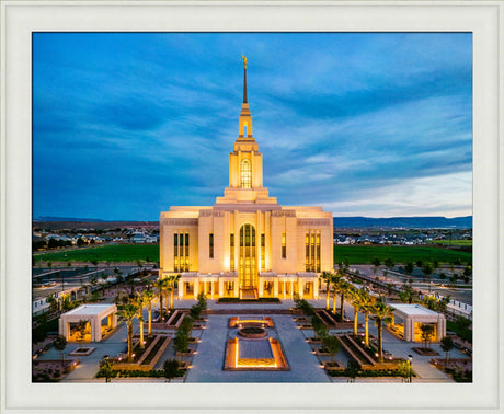 Red Cliffs Utah Temple - Evening Glow - framed giclee canvas