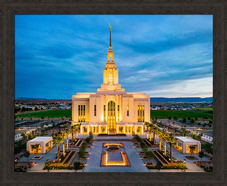 Red Cliffs Utah Temple - Evening Glow - framed giclee canvas