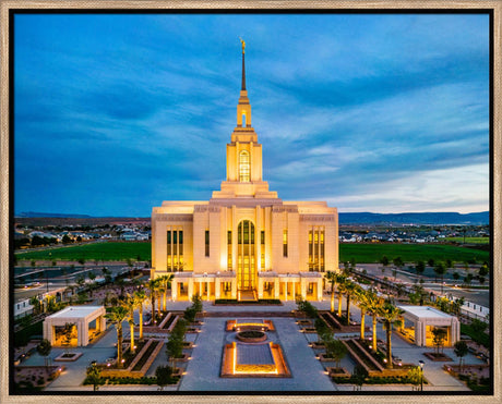 Red Cliffs Utah Temple - Evening Glow - framed giclee canvas