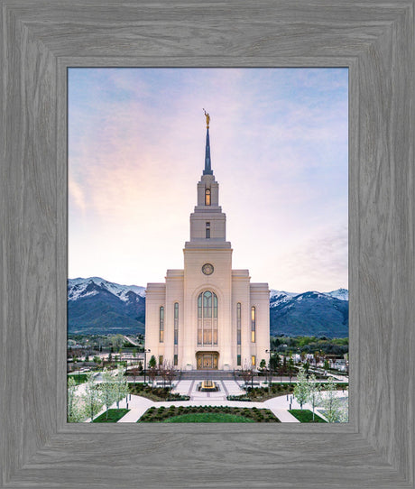 Layton Utah Temple- Mountain Blossoms  - framed giclee canvas