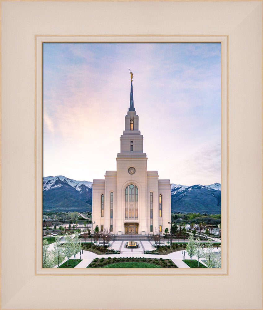 Layton Utah Temple- Mountain Blossoms  - framed giclee canvas