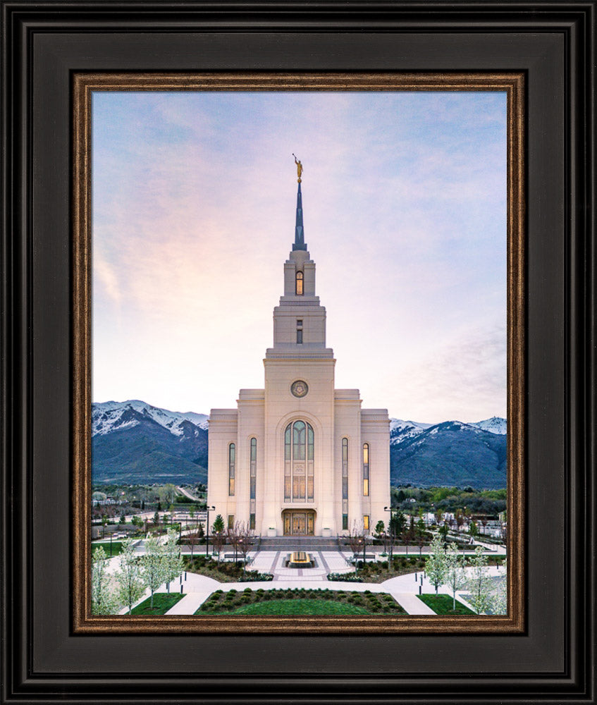 Layton Utah Temple- Mountain Blossoms  - framed giclee canvas